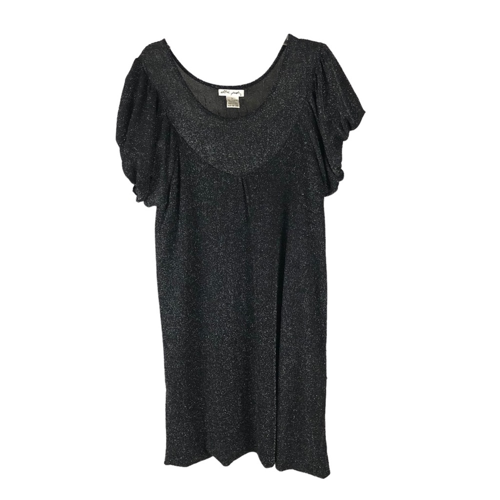DRESS - Women's Ultra Pink Brand Glittery Black Baby Doll Mini Dress. Size Large